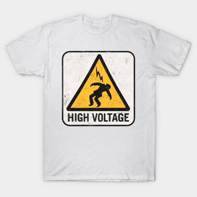 HIGH VOLTAGE Sticker T-Shirt by vladbadalove